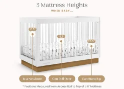 Baby Cribs*Delta Children James Acrylic 4-in-1 Convertible Crib Bianca White with Acorn (1509)