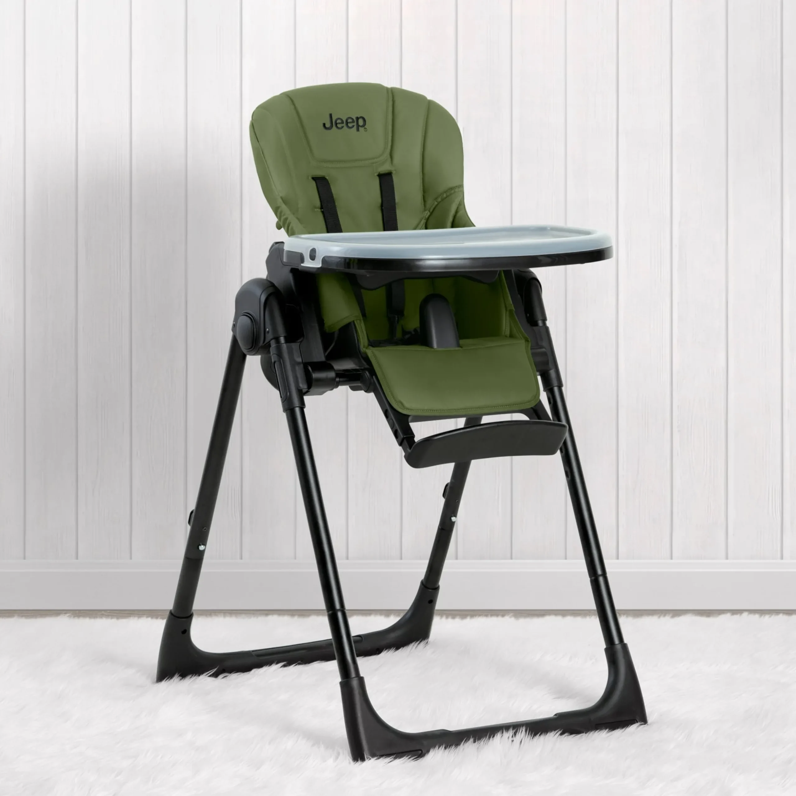 High Chairs & Boosters*Jeep Classic Convertible 2-in-1 High Chair for Babies and Toddlers with Adjustable Height, Recline & Footrest