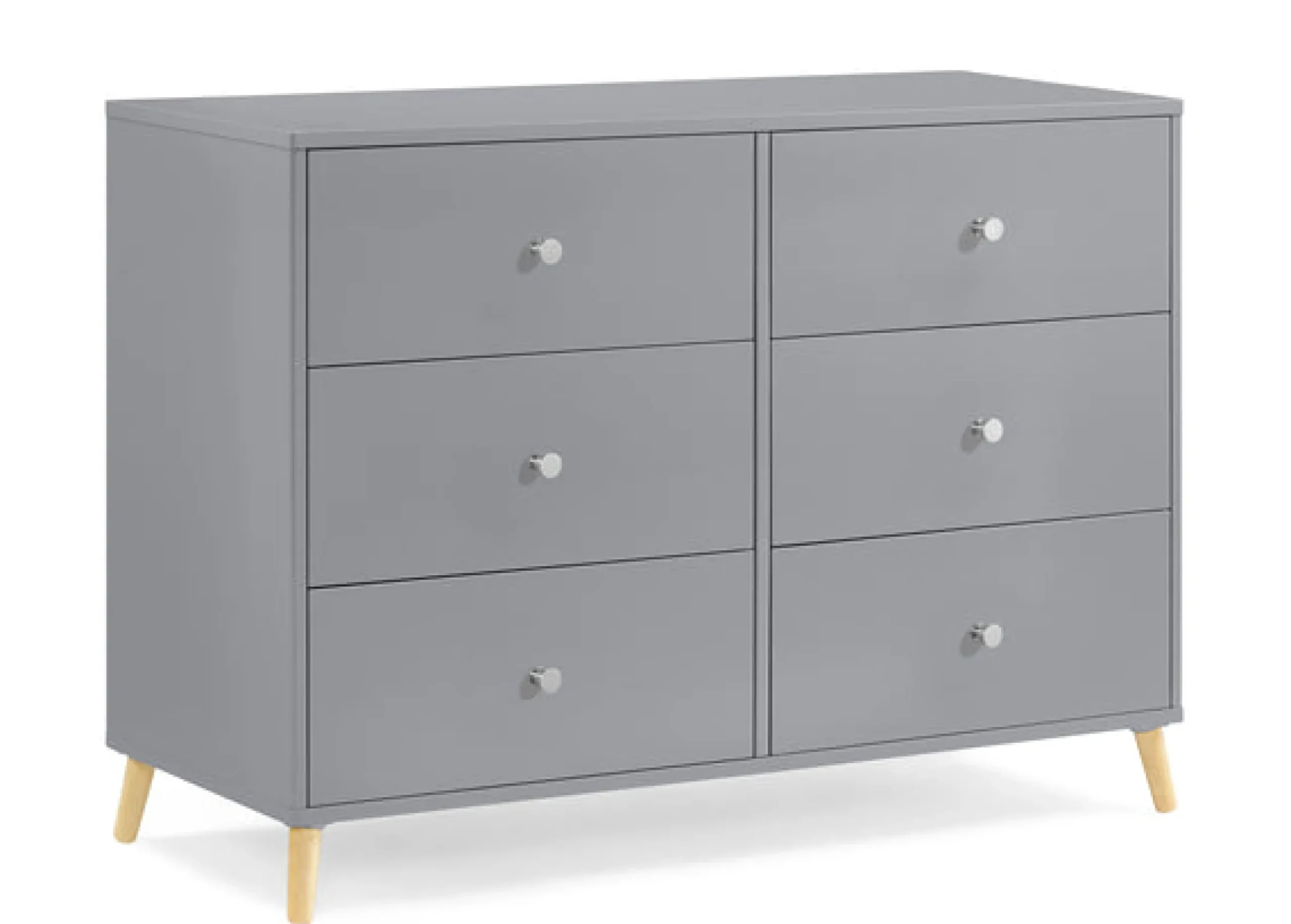 Dressers & Changing Tables|Dressers*Delta Children Jordan 6 Drawer Dresser with Interlocking Drawers Grey with Natural (1359)