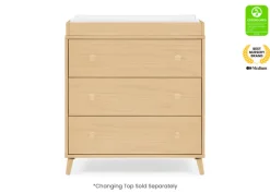 Dressers & Changing Tables|Dressers*Delta Children Jordan 3 Drawer Dresser with Interlocking Drawers Natural (746)