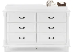 Dressers & Changing Tables|Dressers*Simmons Kids Juliette 6 Drawer Dresser with Changing Top and Interlocking Drawers Bianca White (130)