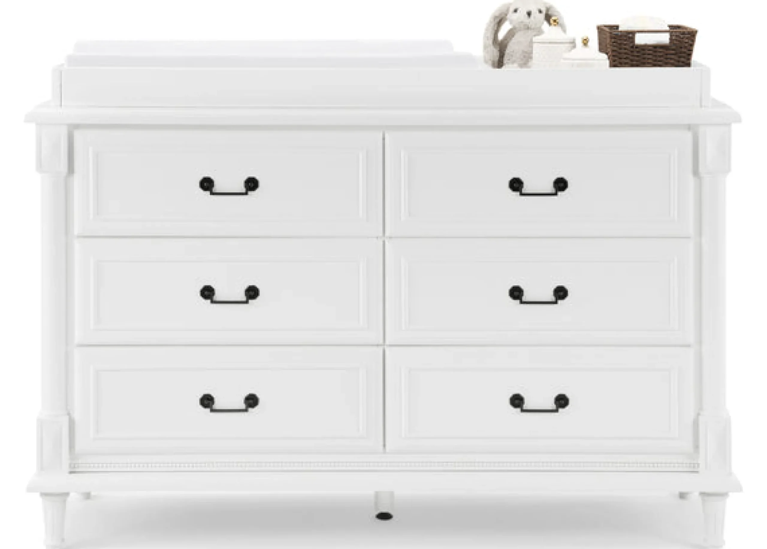 Dressers & Changing Tables|Dressers*Simmons Kids Juliette 6 Drawer Dresser with Changing Top and Interlocking Drawers Bianca White (130)