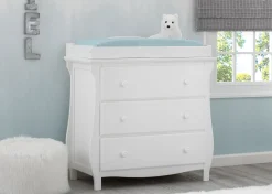 Dressers & Changing Tables|Dressers*Delta Children Lancaster 3 Drawer Dresser with Changing Top and Interlocking Drawers