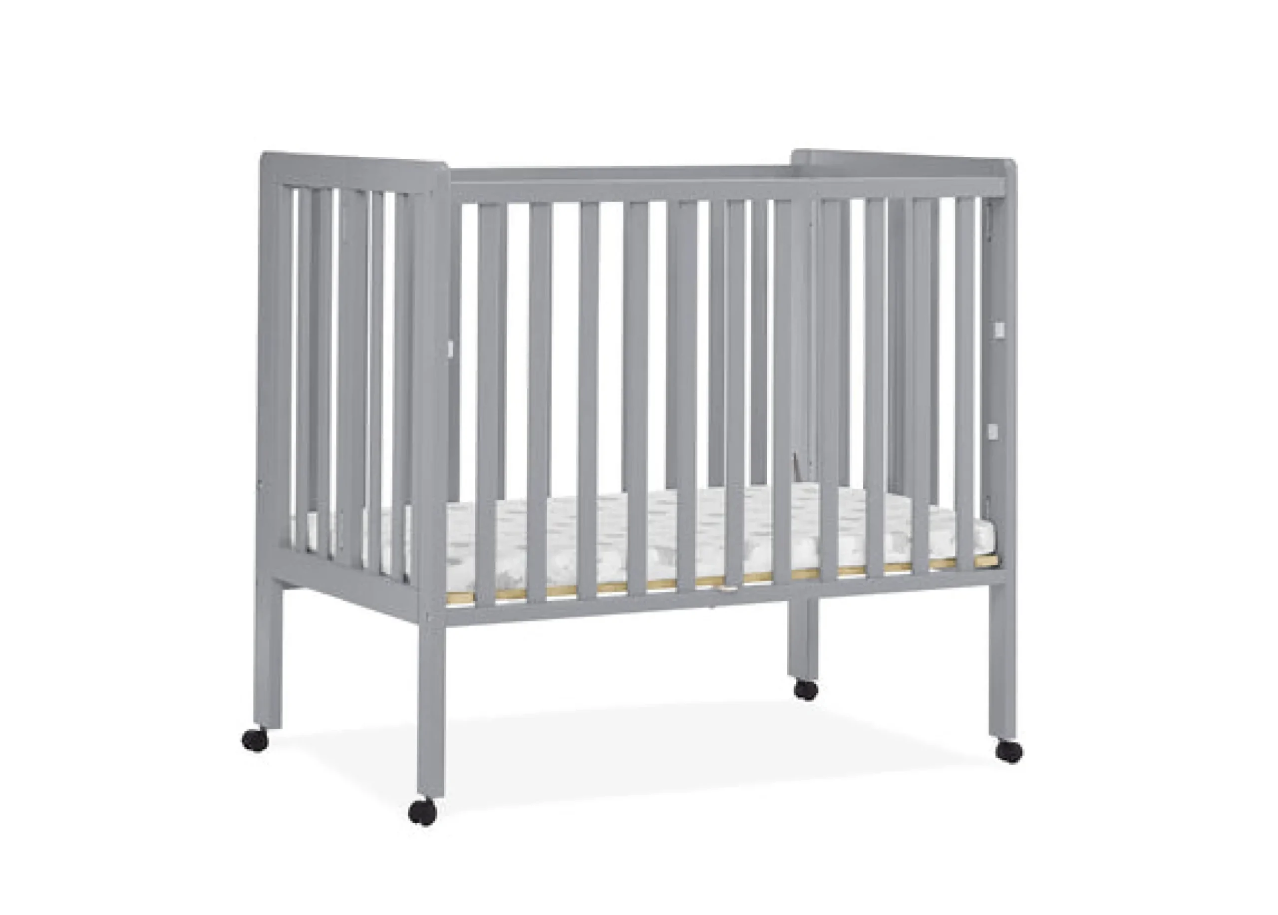 Baby Cribs*Delta Children Lee Portable Folding Mini Crib with 1.5-Inch Mattress Grey (026)