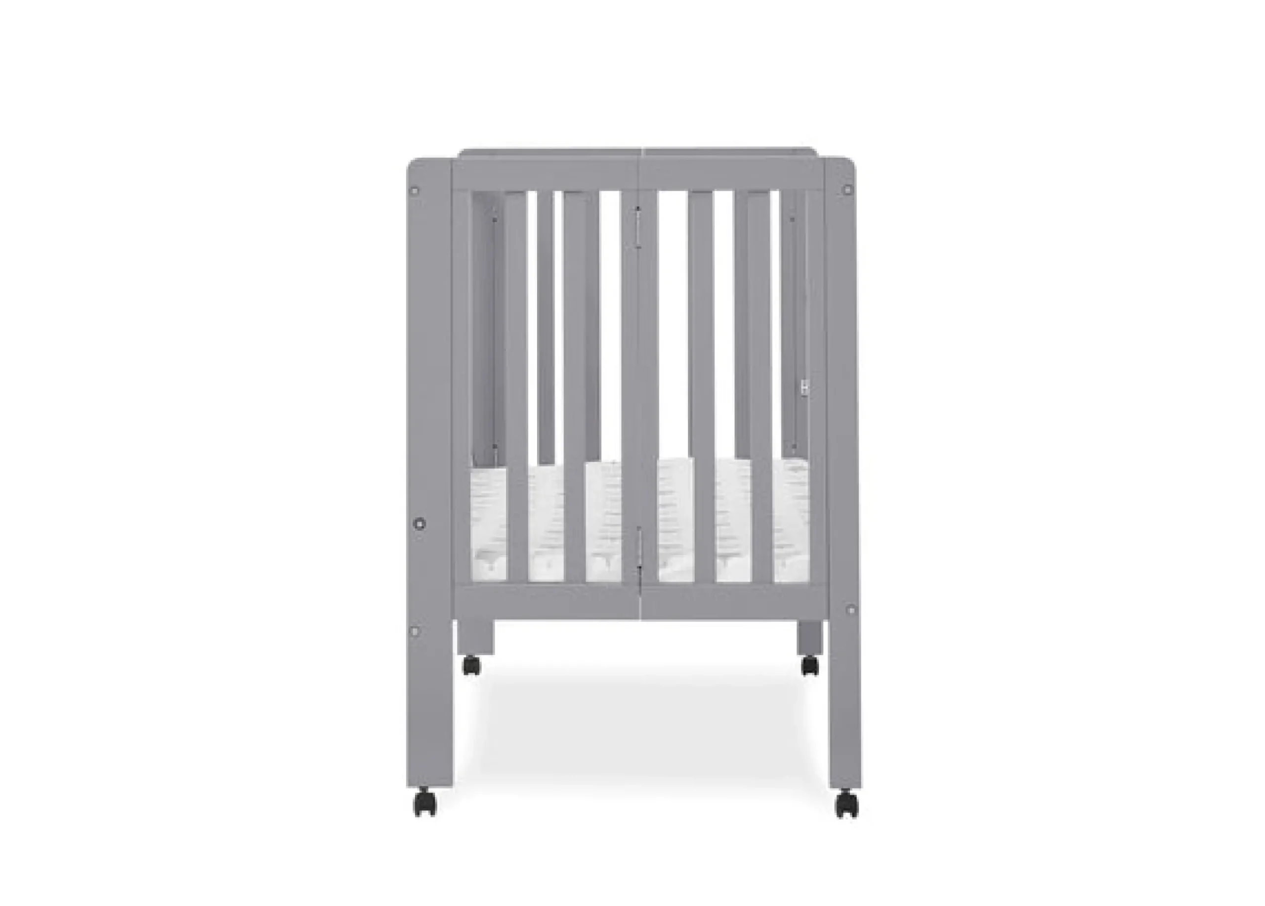 Baby Cribs*Delta Children Lee Portable Folding Mini Crib with 1.5-Inch Mattress Grey (026)