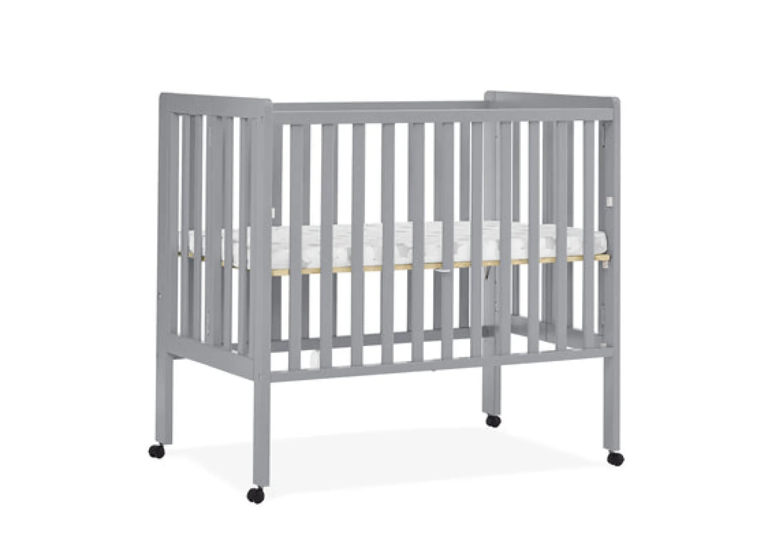 Baby Cribs*Delta Children Lee Portable Folding Mini Crib with 1.5-Inch Mattress Grey (026)