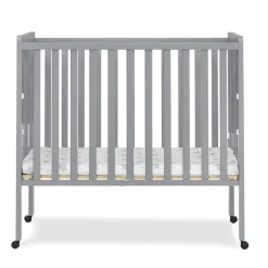 Baby Cribs*Delta Children Lee Portable Folding Mini Crib with 1.5-Inch Mattress Grey (026)