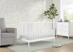 Baby Cribs*Delta Children Lily 4-in-1 Convertible Crib Bianca White (130)