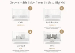 Baby Cribs*Delta Children Lily 4-in-1 Convertible Crib Bianca White (130)