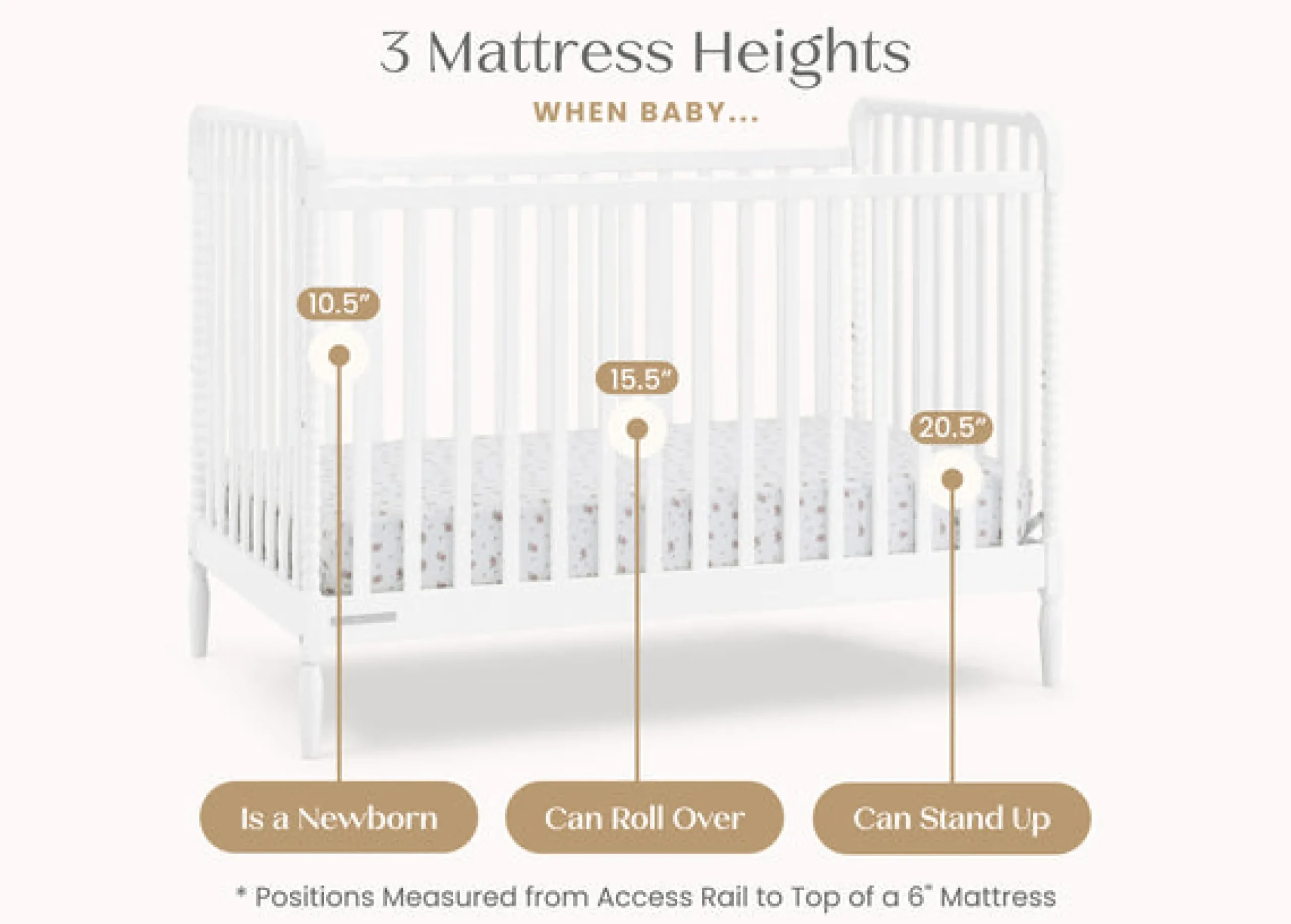 Baby Cribs*Delta Children Lily 4-in-1 Convertible Crib Bianca White (130)