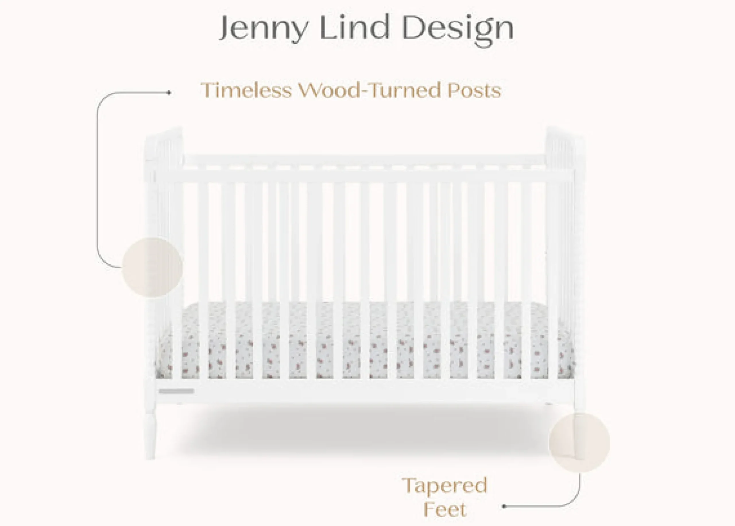 Baby Cribs*Delta Children Lily 4-in-1 Convertible Crib Bianca White (130)