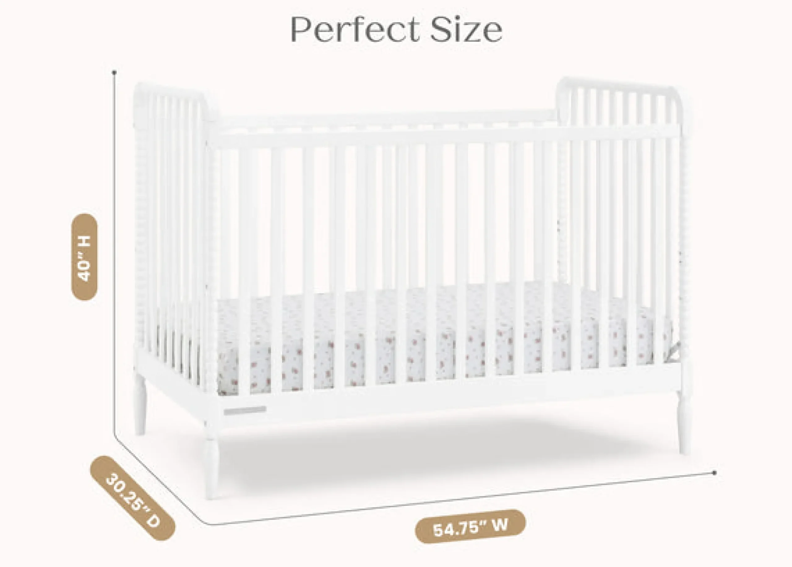 Baby Cribs*Delta Children Lily 4-in-1 Convertible Crib Bianca White (130)