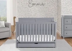 Baby Cribs*Simmons Kids Logan 6-in-1 Convertible Crib with Underdrawer Grey (026)