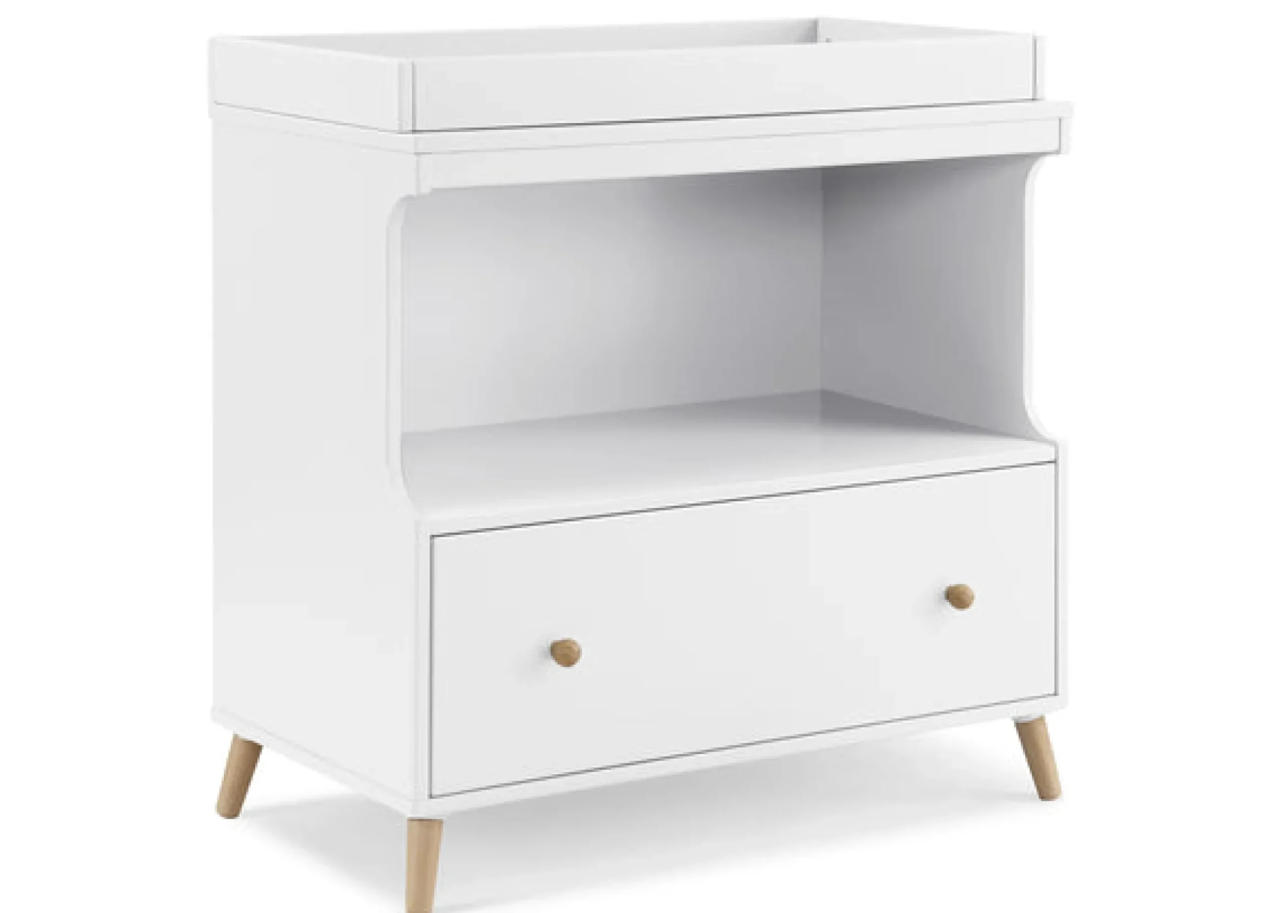 Dressers & Changing Tables|Dressers*Delta Children Madison Convertible Changing Table with Drawer Bianca White with Natural (123)