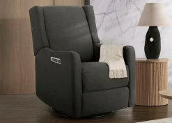 Gliders & Recliners*Delta Children Mercer Electronic Power Recliner and Swivel Glider with USB-A and Type-C Ports in Stain-Resistant Performance Fabric Dark Grey (1455)