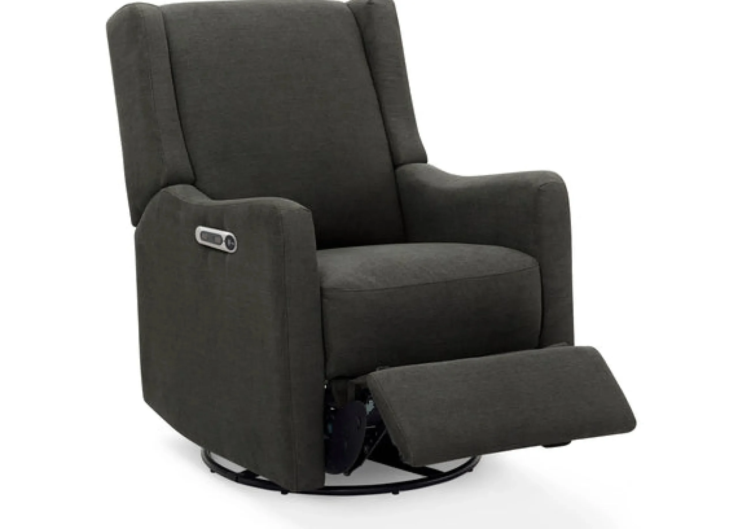 Gliders & Recliners*Delta Children Mercer Electronic Power Recliner and Swivel Glider with USB-A and Type-C Ports in Stain-Resistant Performance Fabric Dark Grey (1455)
