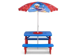 Picnic Tables*Delta Children Mickey Mouse 4 Seat Activity Picnic Table with Umbrella and LEGO Compatible Tabletop