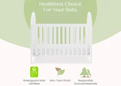Baby Cribs*Delta Children Milano 4-in-1 Convertible Crib Bianca White (130)