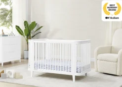 Baby Cribs*Delta Children Noah 4-in-1 Convertible Crib Bianca White (130)