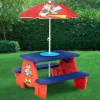 Picnic Tables*Delta Children PAW Patrol 4 Seat Activity Picnic Table with Umbrella and Lego Compatible Tabletop