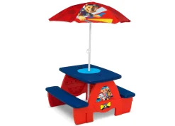 Picnic Tables*Delta Children PAW Patrol 4 Seat Activity Picnic Table with Umbrella and Lego Compatible Tabletop