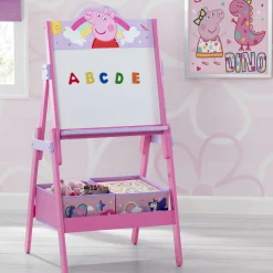 Easels*Delta Children Peppa Pig Wooden Activity Easel with Storage