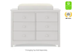 Dressers & Changing Tables|Dressers*Delta Children Perry 6 Drawer Dresser with Interlocking Drawers Moonstruck Grey (1351)