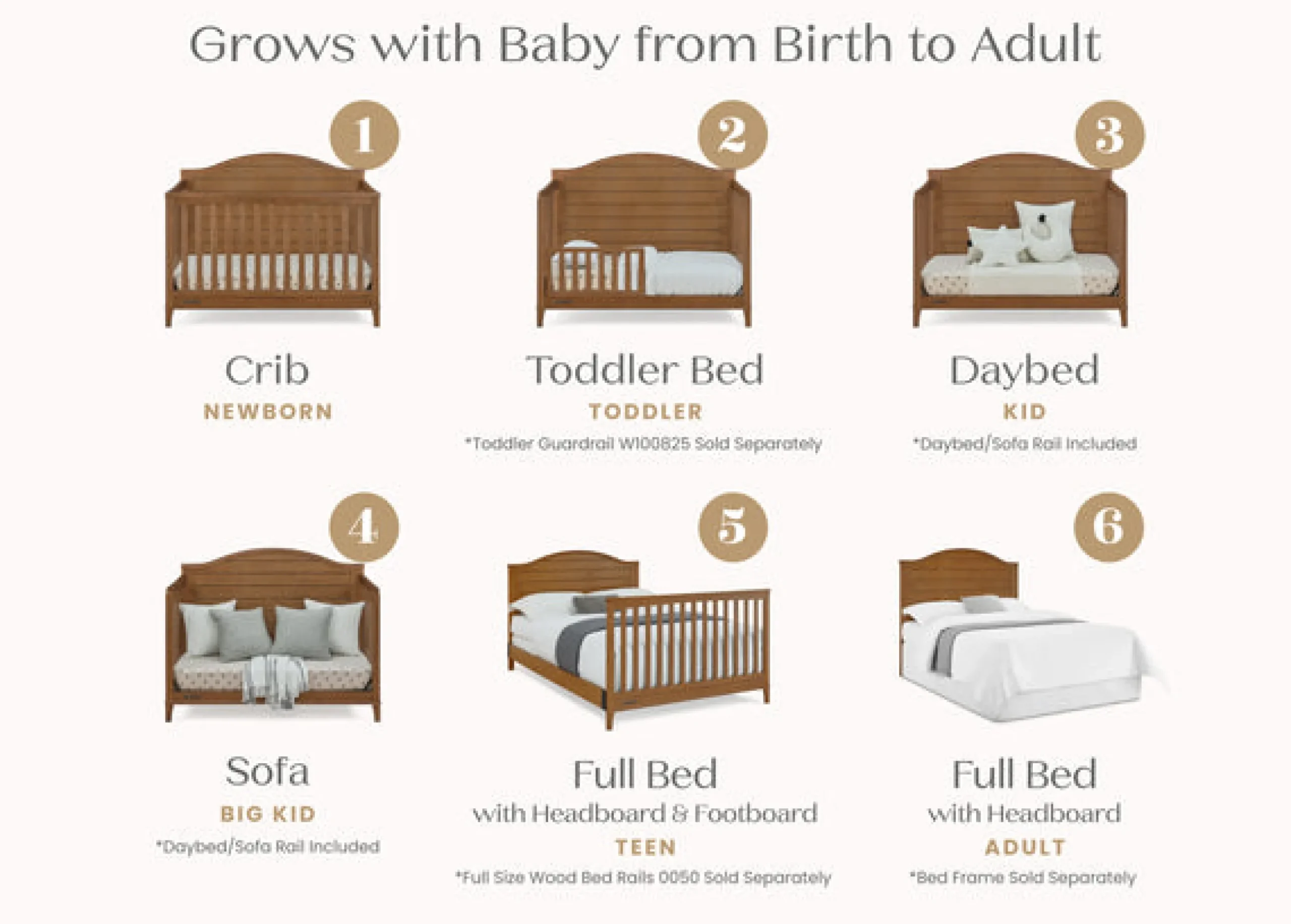 Baby Cribs*Delta Children Phoebe 6-in-1 Convertible Crib Chestnut (836)