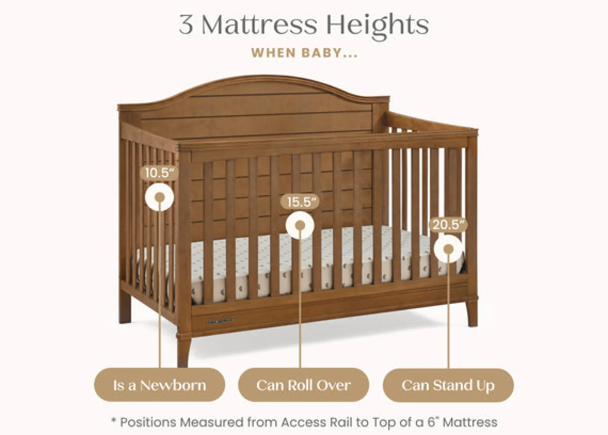 Baby Cribs*Delta Children Phoebe 6-in-1 Convertible Crib Chestnut (836)
