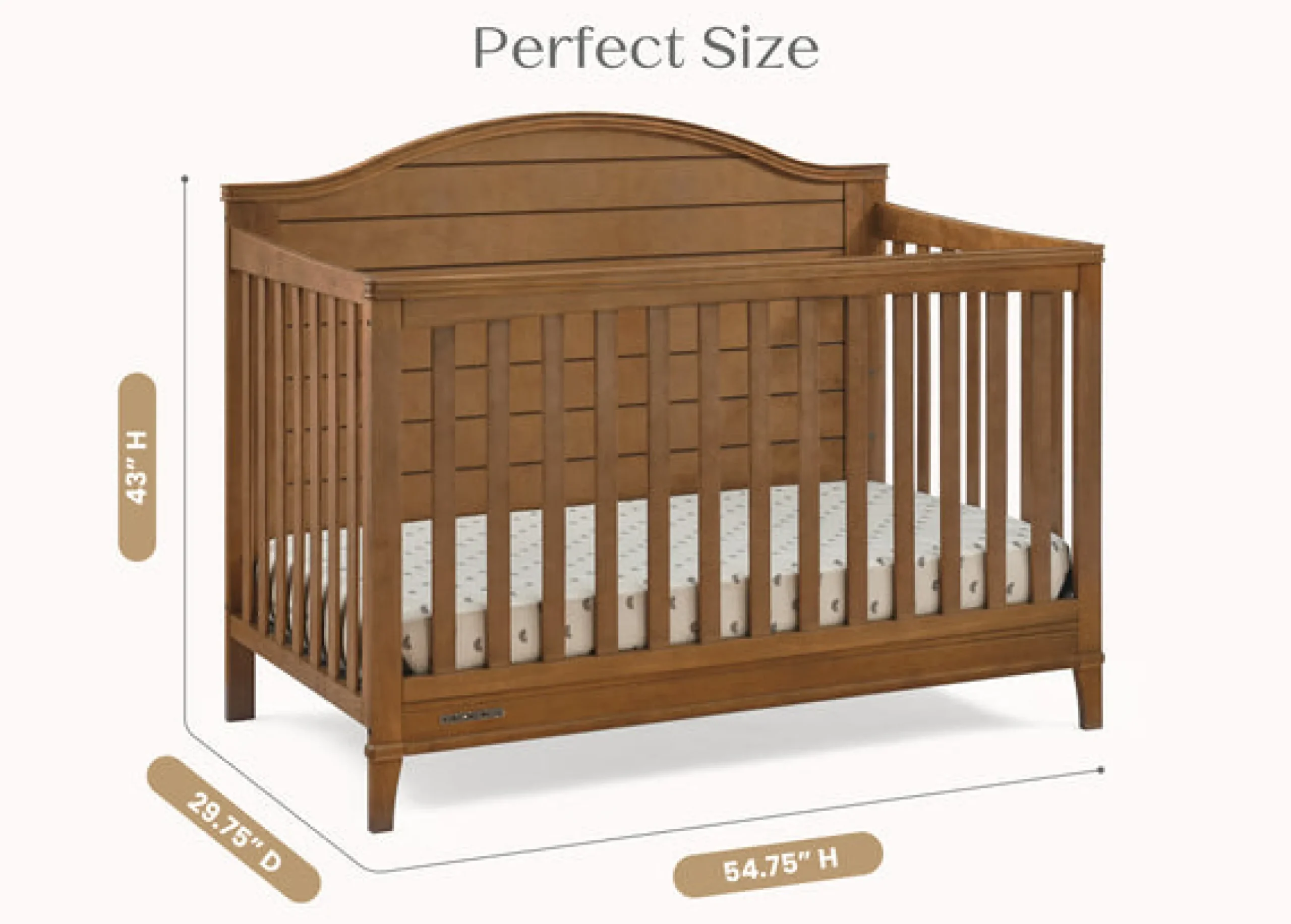 Baby Cribs*Delta Children Phoebe 6-in-1 Convertible Crib Chestnut (836)