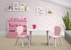 Table & Chair Sets|Table & Chair Sets*Delta Children 4-Piece Toddler Playroom Set – Includes Play Table with Dry Erase Tabletop and 6 Bin Toy Organizer with Reusable Vinyl Cling Stickers
