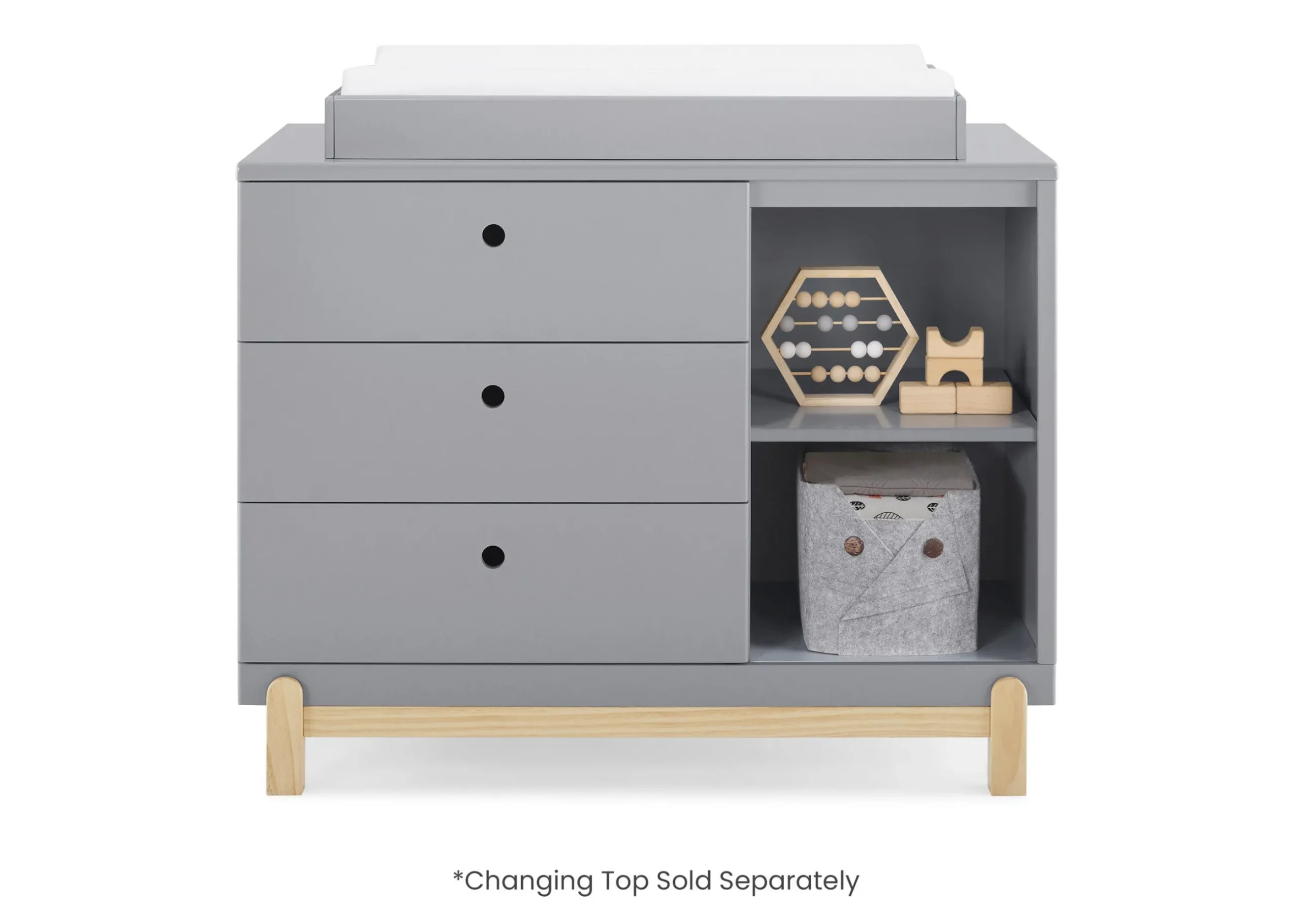 Dressers & Changing Tables|Dressers*Delta Children Poppy 3 Drawer Dresser with Cubbies