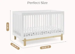 Baby Cribs*Delta Children Poppy 4-in-1 Convertible Crib Bianca White with Natural (123)