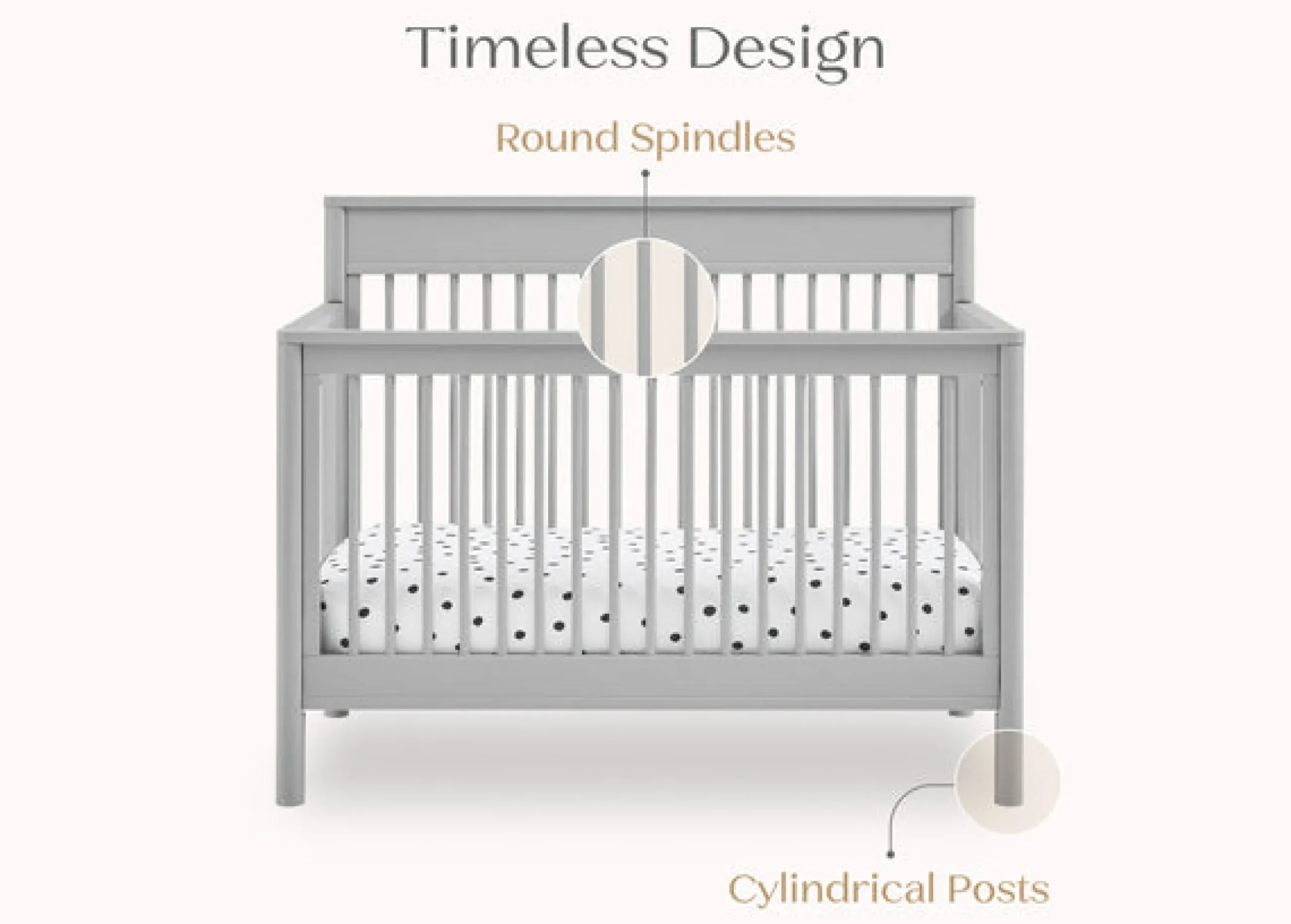Baby Cribs*Delta Children Remy 6-in-1 Convertible Crib Grey (026)