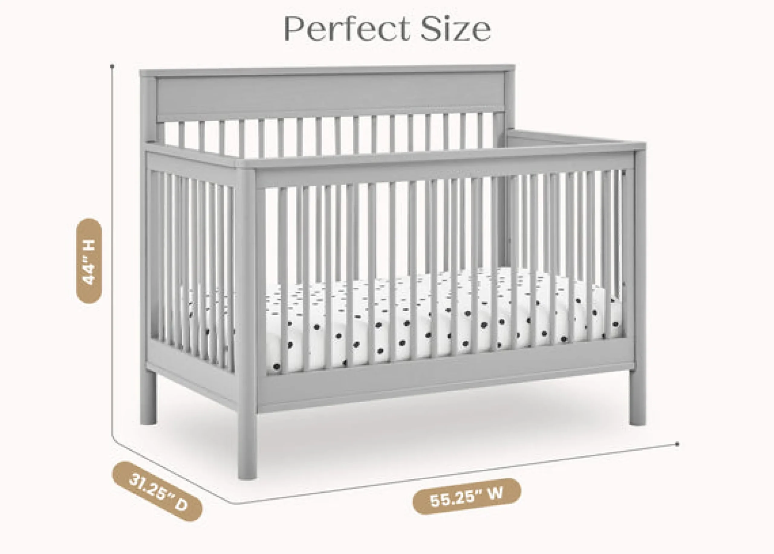 Baby Cribs*Delta Children Remy 6-in-1 Convertible Crib Grey (026)