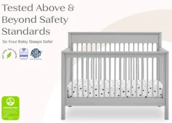 Baby Cribs*Delta Children Remy 6-in-1 Convertible Crib Grey (026)