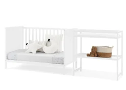Baby Cribs*Delta Children Ruby 6-in-1 Convertible Crib & Changing Table 2-Piece Set Bianca White (130)