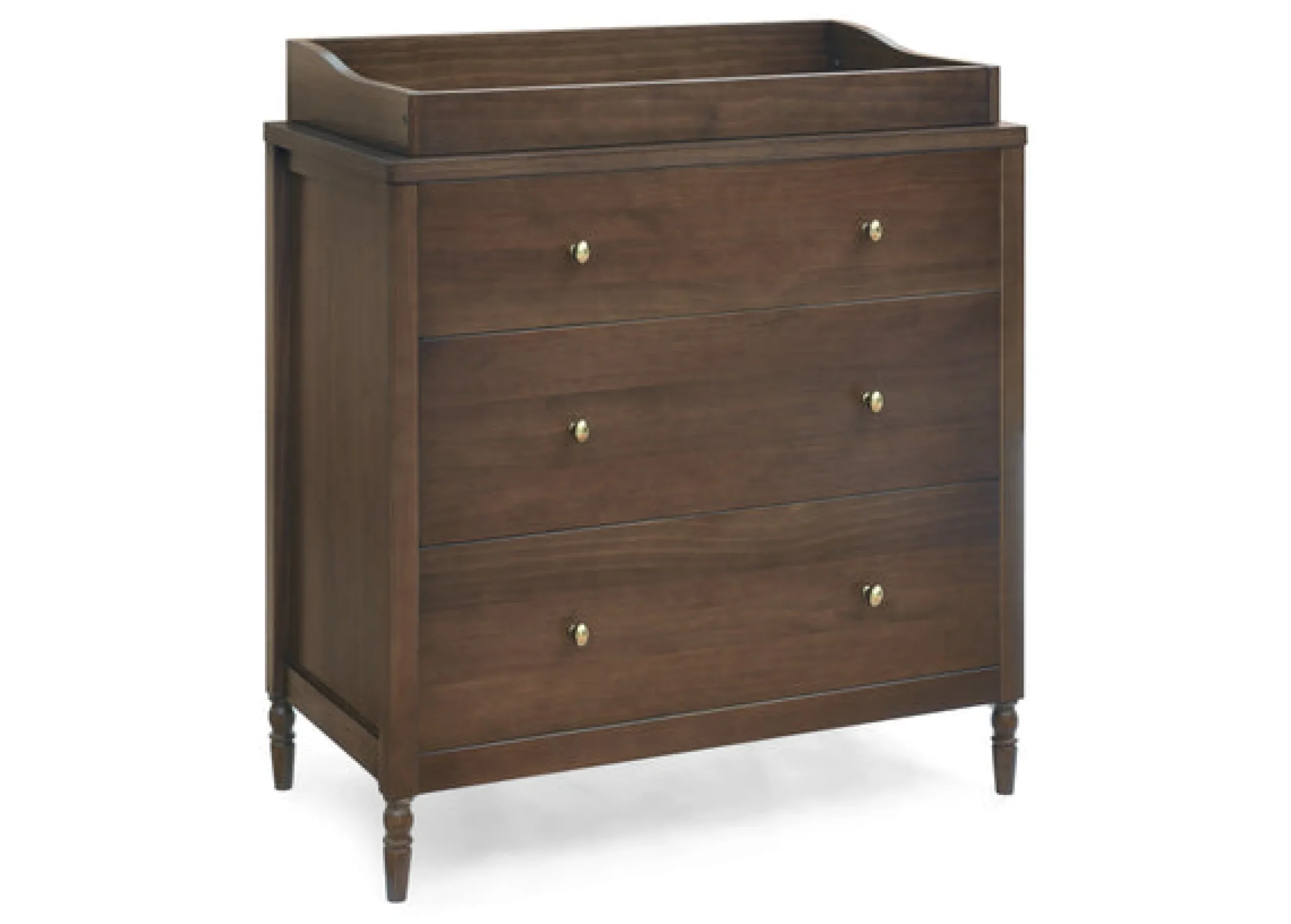 Dressers & Changing Tables|Dressers*Delta Children Serena 3 Drawer Dresser with Changing Top and Interlocking Drawers Teak Brown (1526)