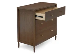 Dressers & Changing Tables|Dressers*Delta Children Serena 3 Drawer Dresser with Changing Top and Interlocking Drawers Teak Brown (1526)
