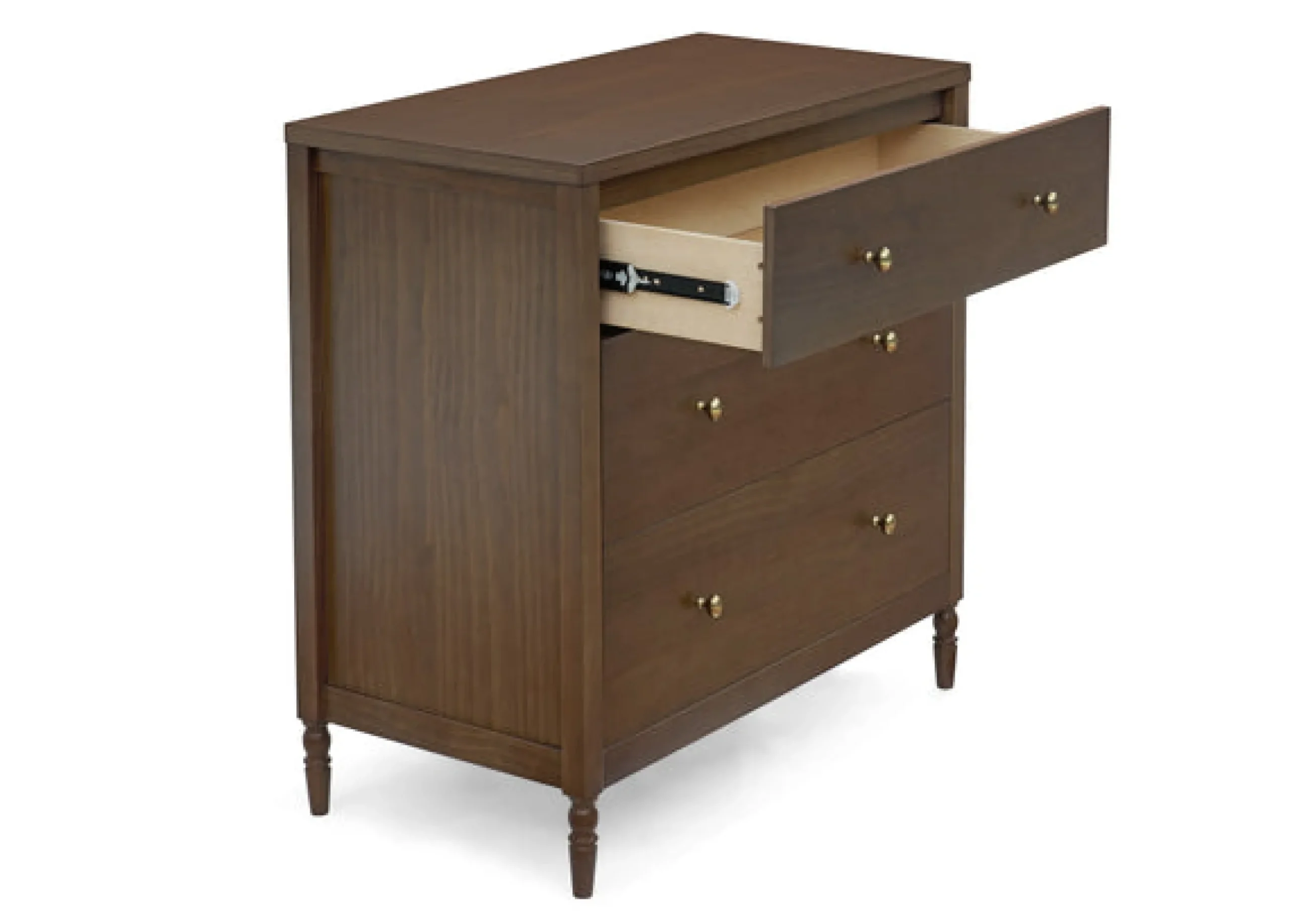 Dressers & Changing Tables|Dressers*Delta Children Serena 3 Drawer Dresser with Changing Top and Interlocking Drawers Teak Brown (1526)