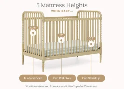 Baby Cribs*Delta Children Serena 4-in-1 Convertible Crib Natural Sandstone (1544)