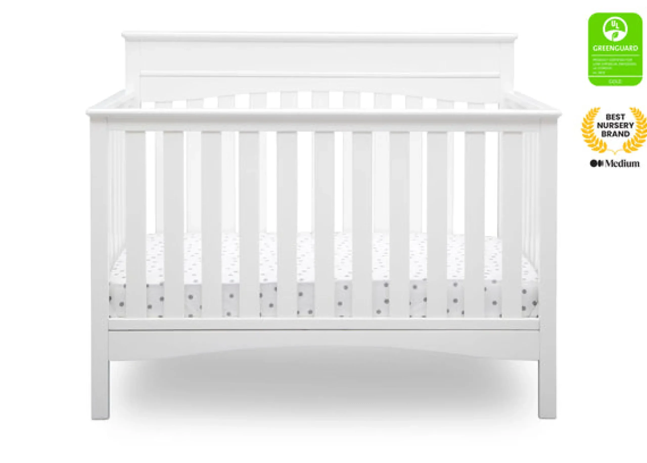 Baby Cribs*Delta Children Skylar 4-in-1 Convertible Crib Bianca White (130)