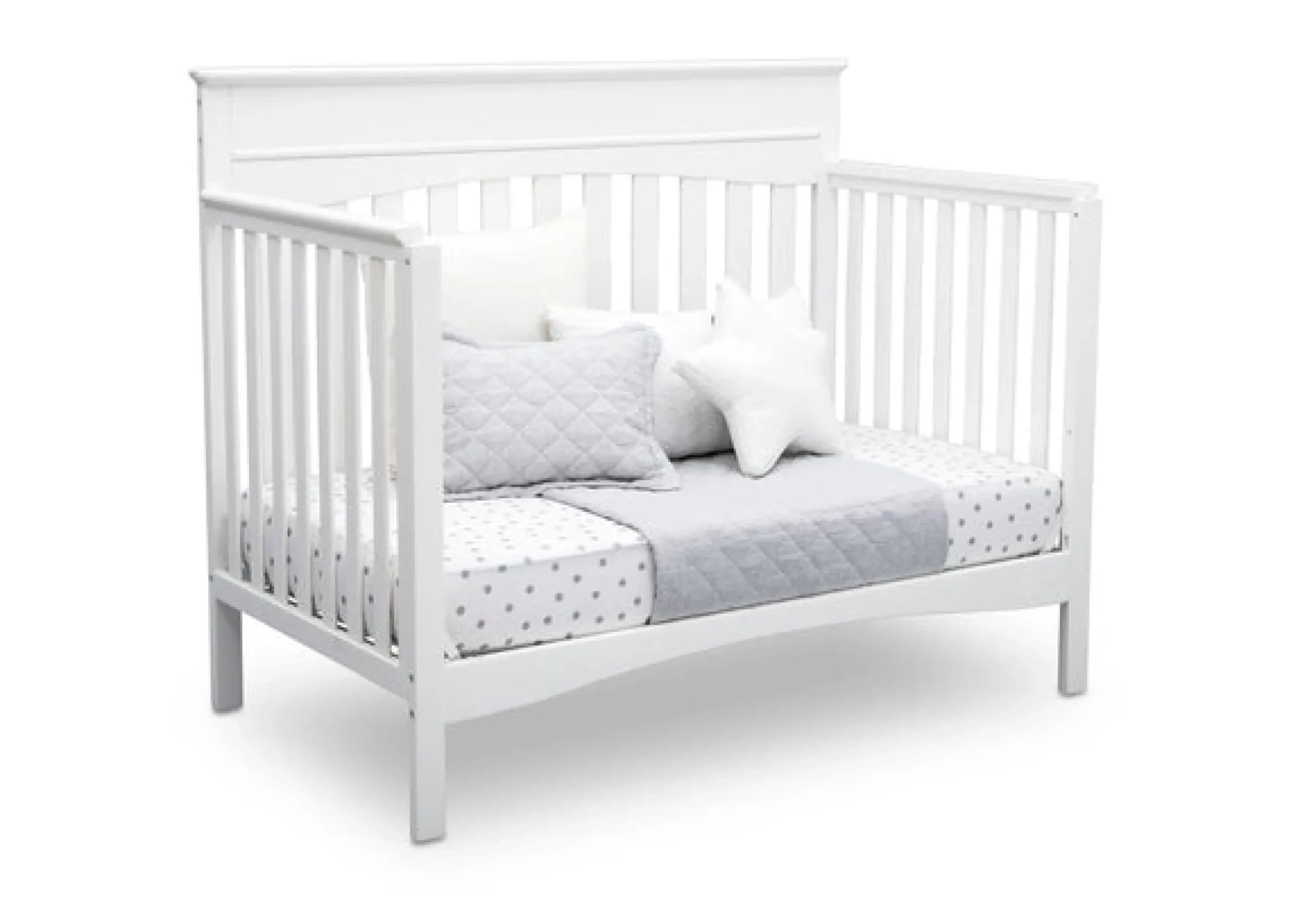 Baby Cribs*Delta Children Skylar 4-in-1 Convertible Crib Bianca White (130)