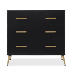 Dressers & Changing Tables|Dressers*Delta Children Sloane 4 Drawer Dresser with Changing Top and Interlocking Drawers Ebony with Melted Bronze (1500)