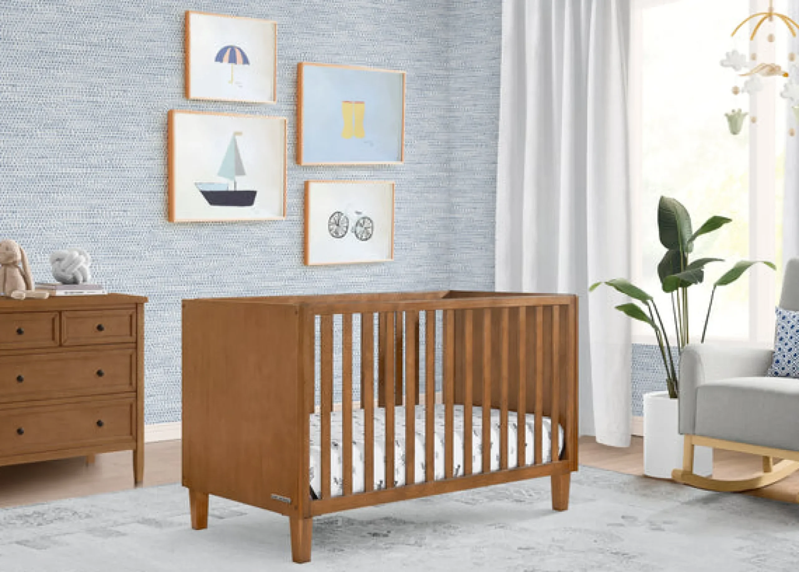 Baby Cribs*Delta Children Sonny 4-in-1 Convertible Crib Chestnut (836)