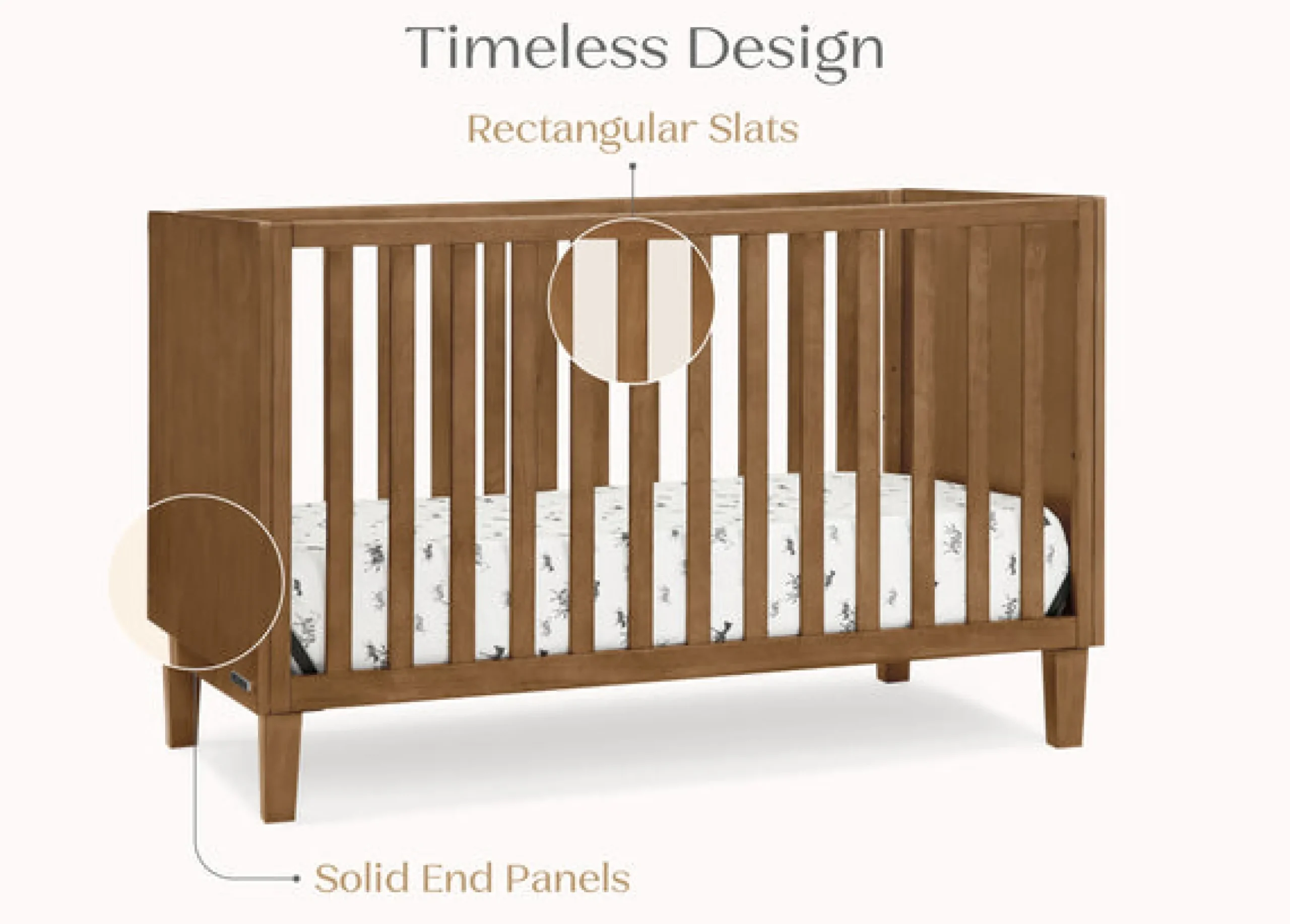 Baby Cribs*Delta Children Sonny 4-in-1 Convertible Crib Chestnut (836)