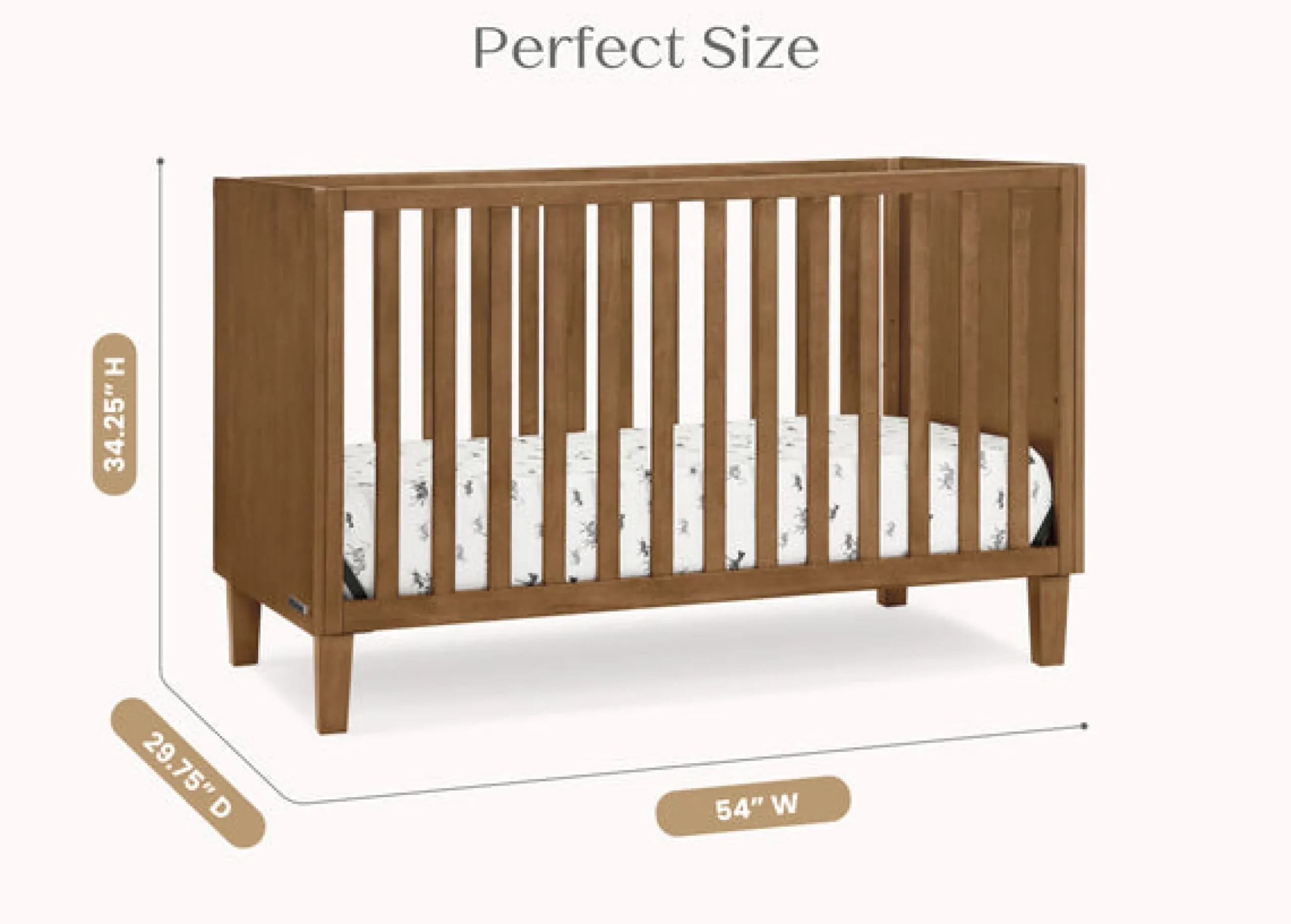 Baby Cribs*Delta Children Sonny 4-in-1 Convertible Crib Chestnut (836)