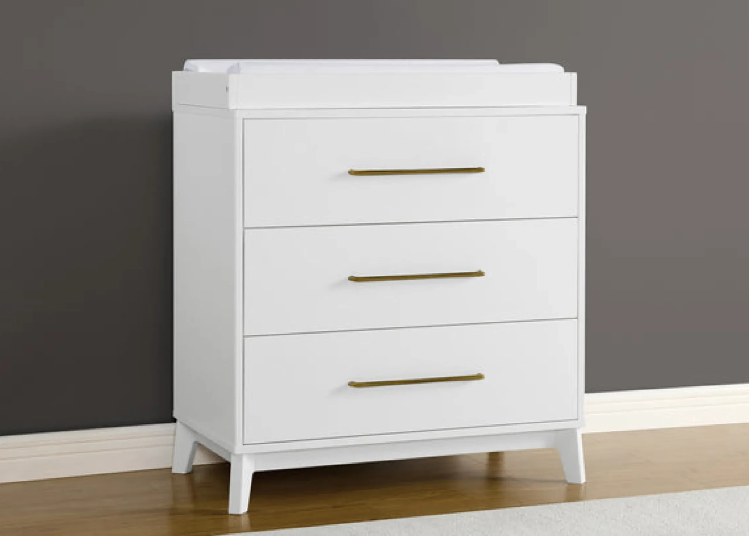 Dressers & Changing Tables|Dressers*Delta Children Spencer 3 Drawer Dresser with Changing Top and Interlocking Drawers Bianca White (130)