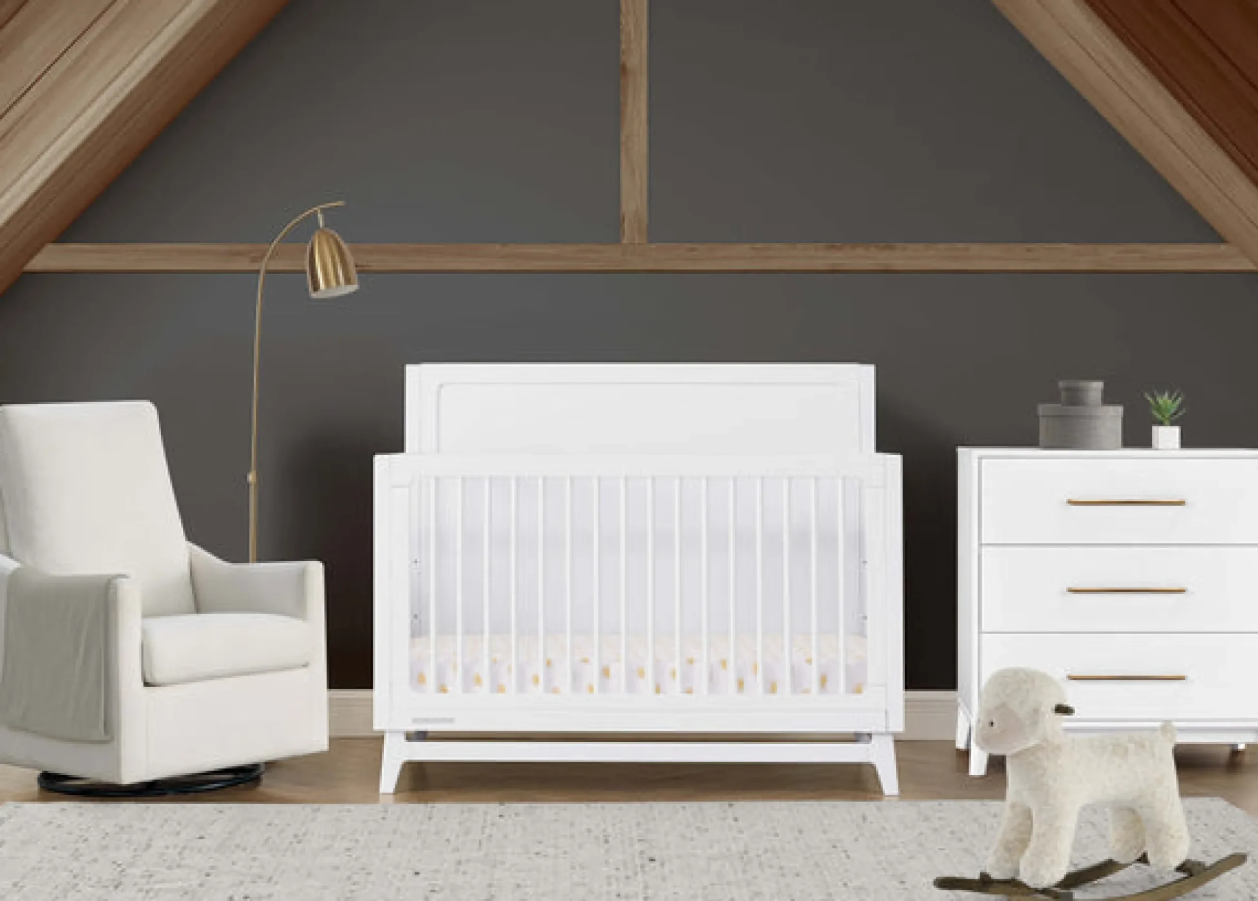 Baby Cribs*Delta Children Spencer 6-in-1 Convertible Crib Bianca White (130)