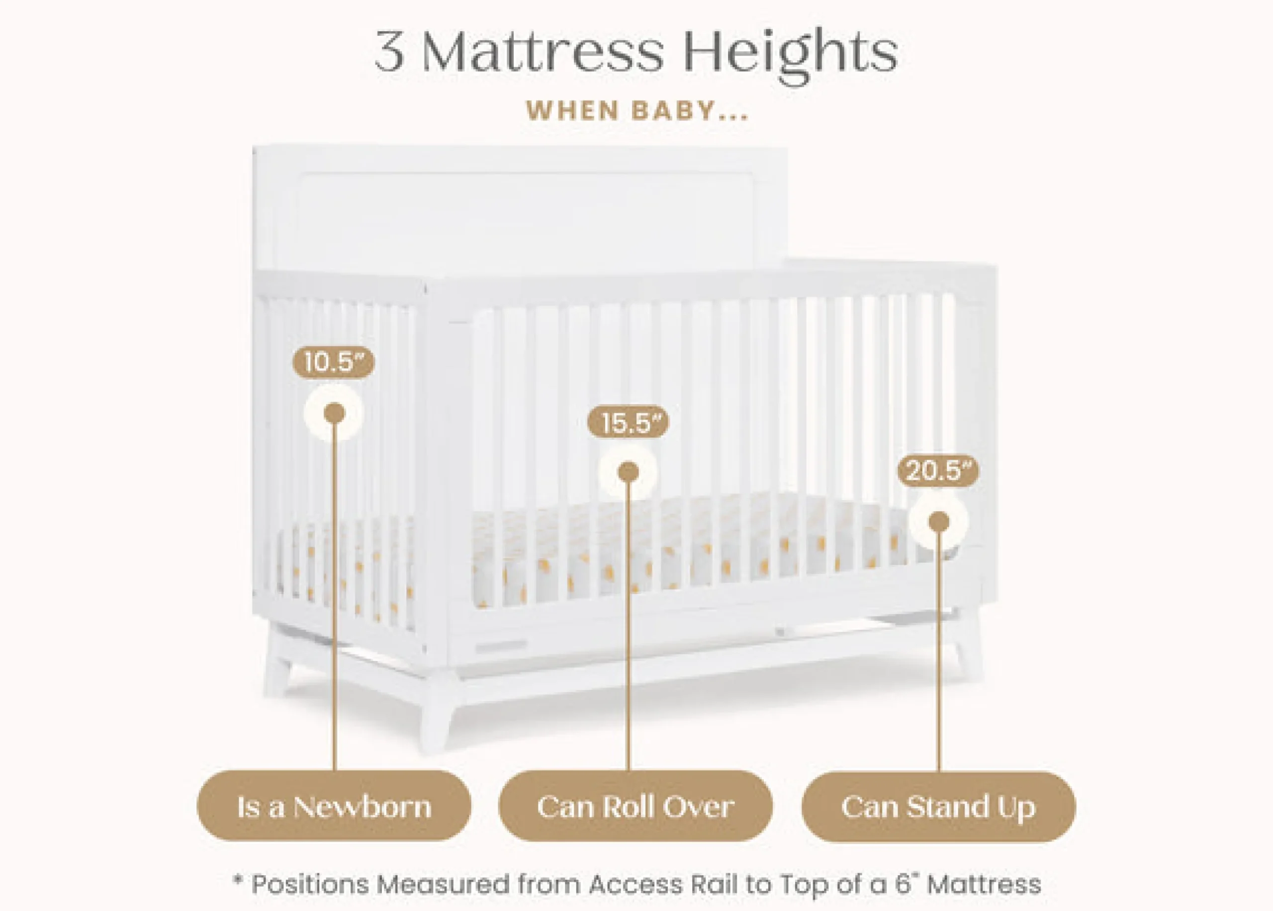 Baby Cribs*Delta Children Spencer 6-in-1 Convertible Crib Bianca White (130)
